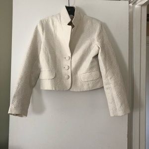🆕 OLD NAVY CROPPED BLAZER IN WHITE-GOLD
